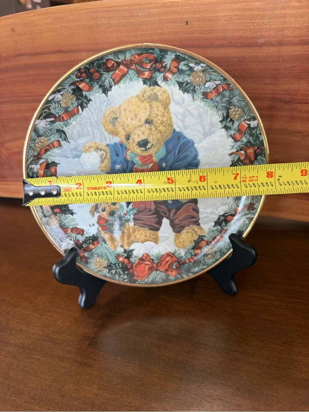 Franklin Mint Teddy’s Winter Fun Limited Edition Porcelain Collector Plate